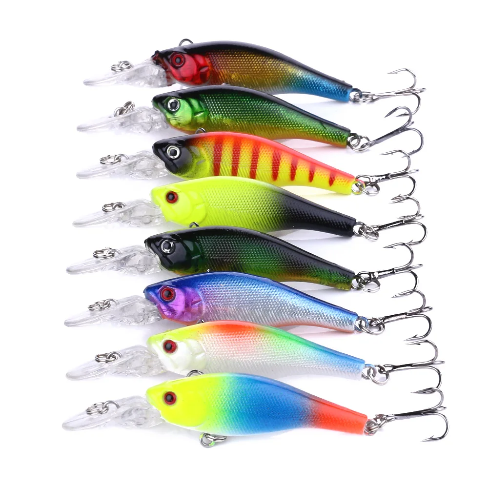 

Hengjia1pcs 6.3cm 6g Sinking Minnow Wobblers Crankbait Square Bill Diving Lure Artificial Hard Bait with 3D Eyes