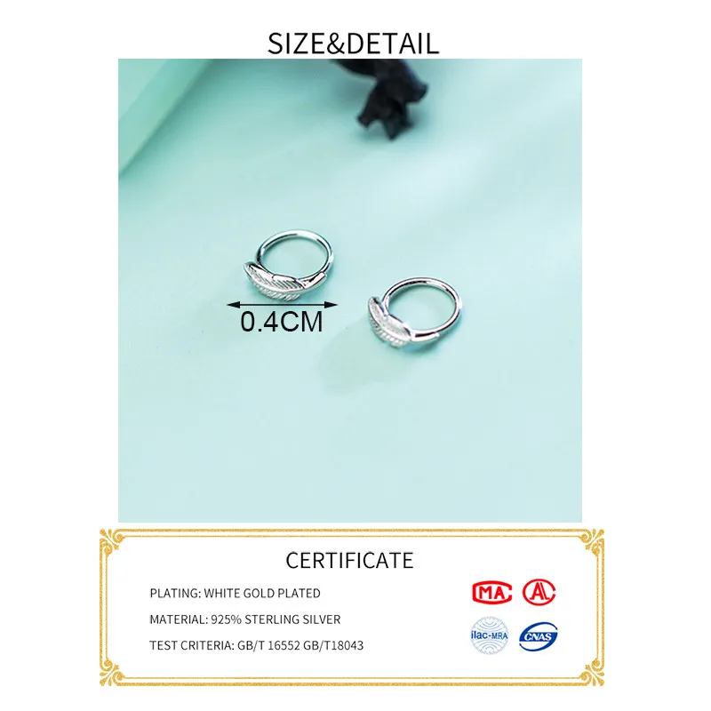 INZATT, настоящее 925 пробы, Silve, минималистичные серьги-кольца с перьями для модных женщин, вечерние ювелирные изделия, модные аксессуары, подарок