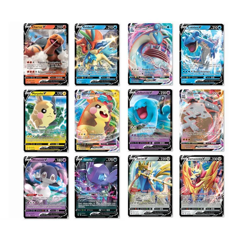 50 300 шт французская версия Pokemon Card с 100 тегов команда 200 G x 150 V Max VMAX|Коллекционные