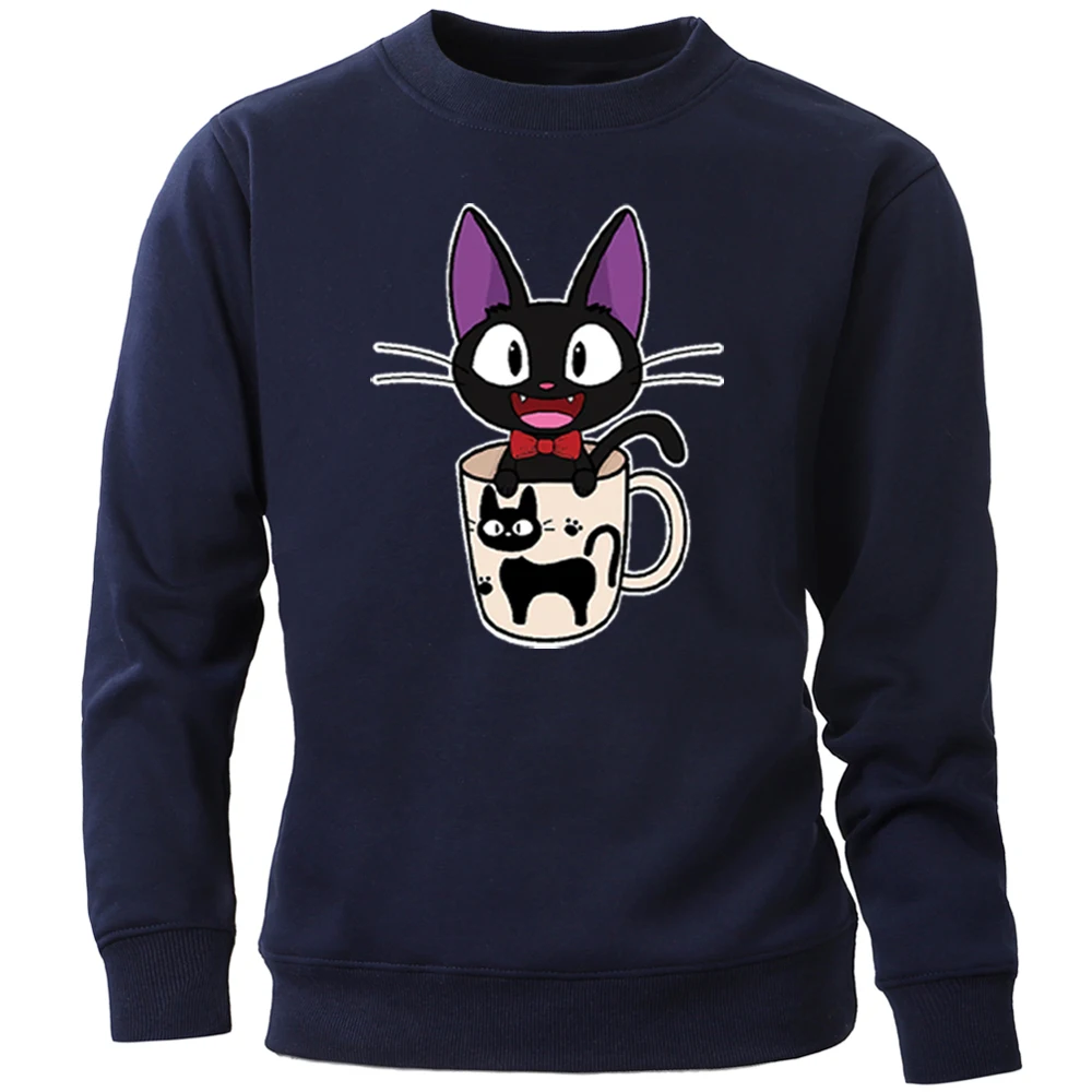 

Cute Cat And Teacup Print Hoodies Man's Sweatshirt Autumn Winter Men's Pullovers Crewneck 2020 Harajuku Streetwear Tracksuit