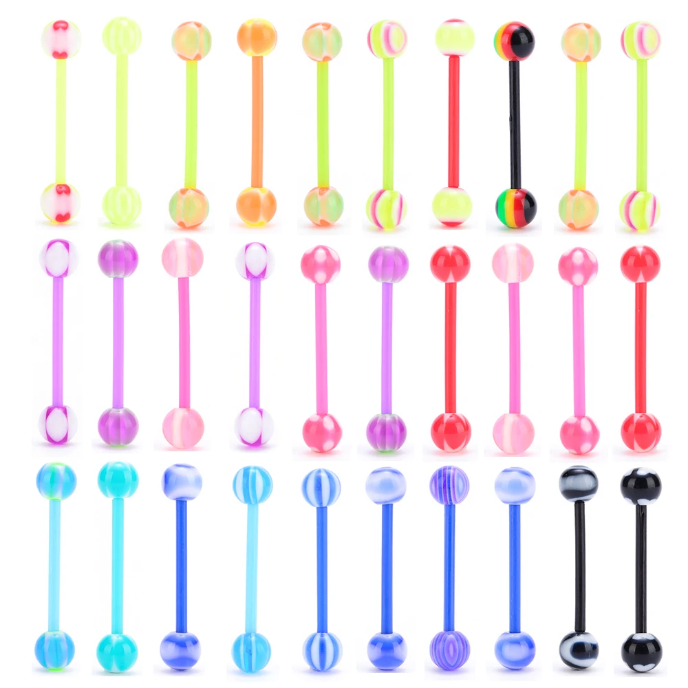 Оптовая продажа 30 шт. пирсинг промышленный хирургические Сталь УФ мягкий