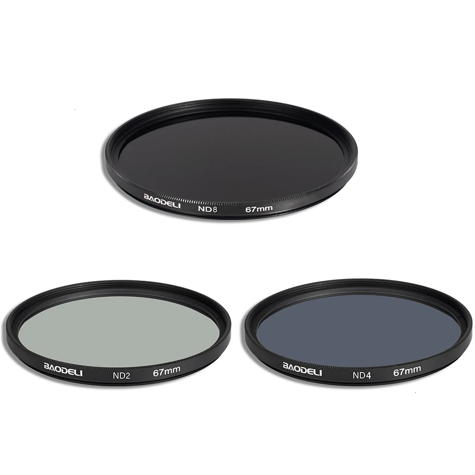 BAODELI фильтр для объектива Nd 2 4, 8 фильтр 49 52 55 58 62 67 72 77 82 мм для Камера Canon T6 M50 77d Nikon D3500 sony X3000 A6000 Запчасти
