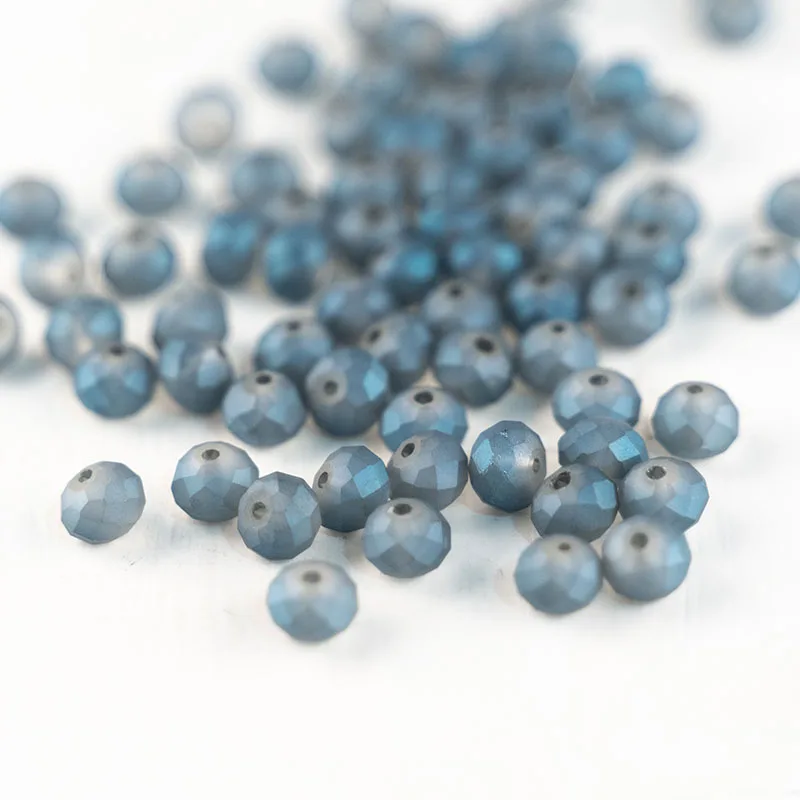 Новинка матовые синие стеклянные бусины MH 3*4 мм 4*6 6*8 австрийские с вырезами для