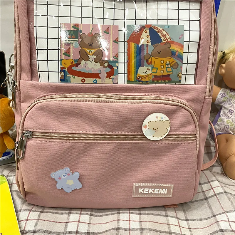 fashion ita backpack waterproof nylon for women laptop ladies cute female rucksack kawaii student men transparent school bag free global shipping