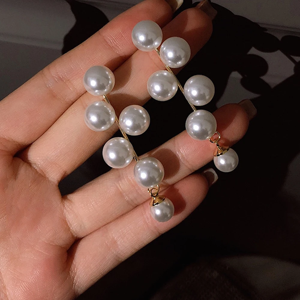 

Retro Sense Pearl Earrings 2021 New Tide Restoring Ancient Ways Temperament Female South Korean Contracted Long Stud Earrings