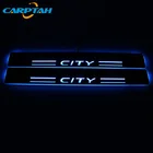 Отделочная накладка на педаль для автомобиля, внешние светодиодный, светодиодная Накладка на порог двери, дорожный динамический светильник для Honda City Grace 2015 - 2019