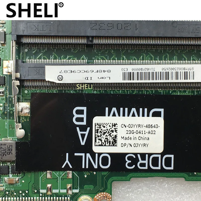 Материнская плата SHELI для ноутбука DELL Vostro 3450 V3450 ПК HM67 системная CN-0JYYRY 0JYYRY DA0V02MB6E0 DDR3