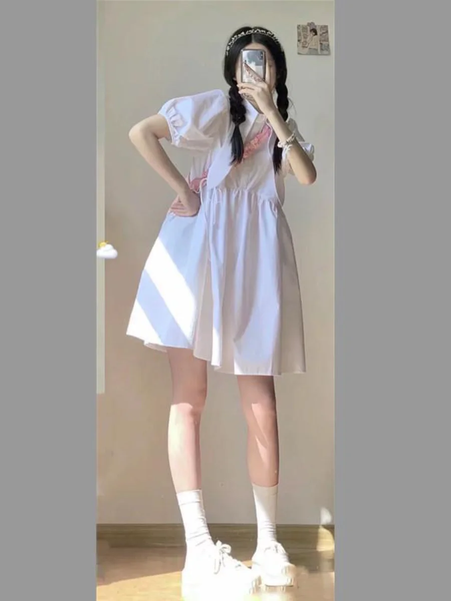 

Doll Collar Skirt Female 2021 Summer New Style Niche Design Temperament Waist Dress Plus Size Dress