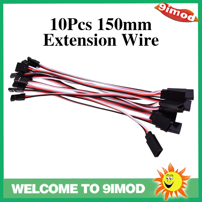 

New Arrival 10Pcs 150mm 15cm Servo Extension Lead Wire Cable For RC Futaba JR Male to Female 15cm Wire Connector