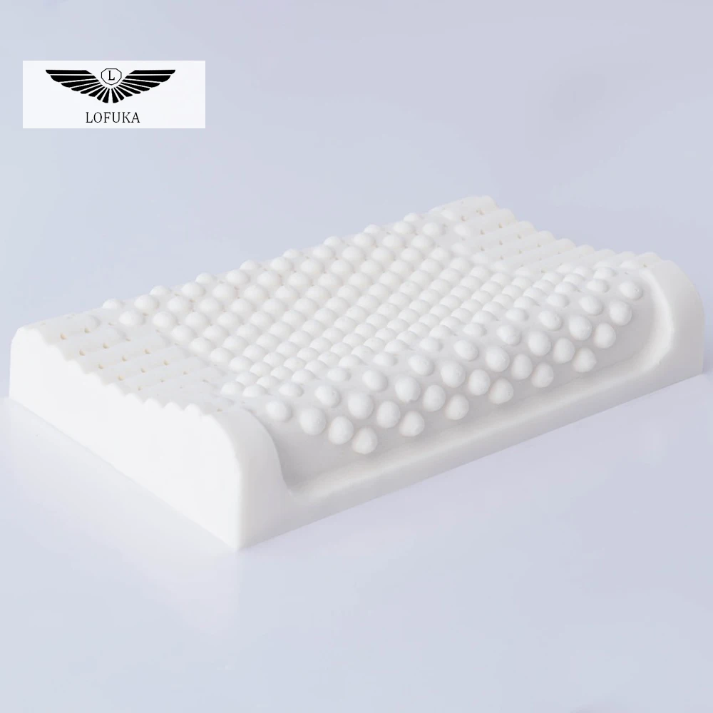 

Lofuka 100% Natural Latex Pillow Thailand Remedial Neck Sleep Pillow Protect Vertebrae Health Care Bedding Cervical Pillow Cover