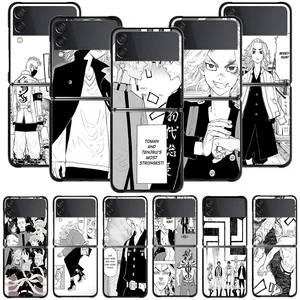 Best Phone Case For Samsung Galaxy Z Flip3 5G Z Flip 3 z flip Cover PC Shell Black Caso Hard Capa Tokyo Revenge Manga