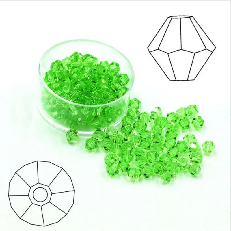 

100pcs/lot 4mm Green Austrian Crystal Beads Glass Beads Loose Beads Spacer Beads DIY Earrings Necklace Bracelet Jewelry Making