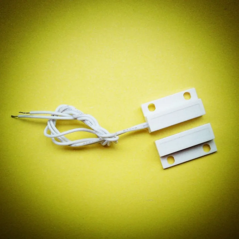 1 шт. белый проводной дверной датчик с поверхностным креплением магнитный
