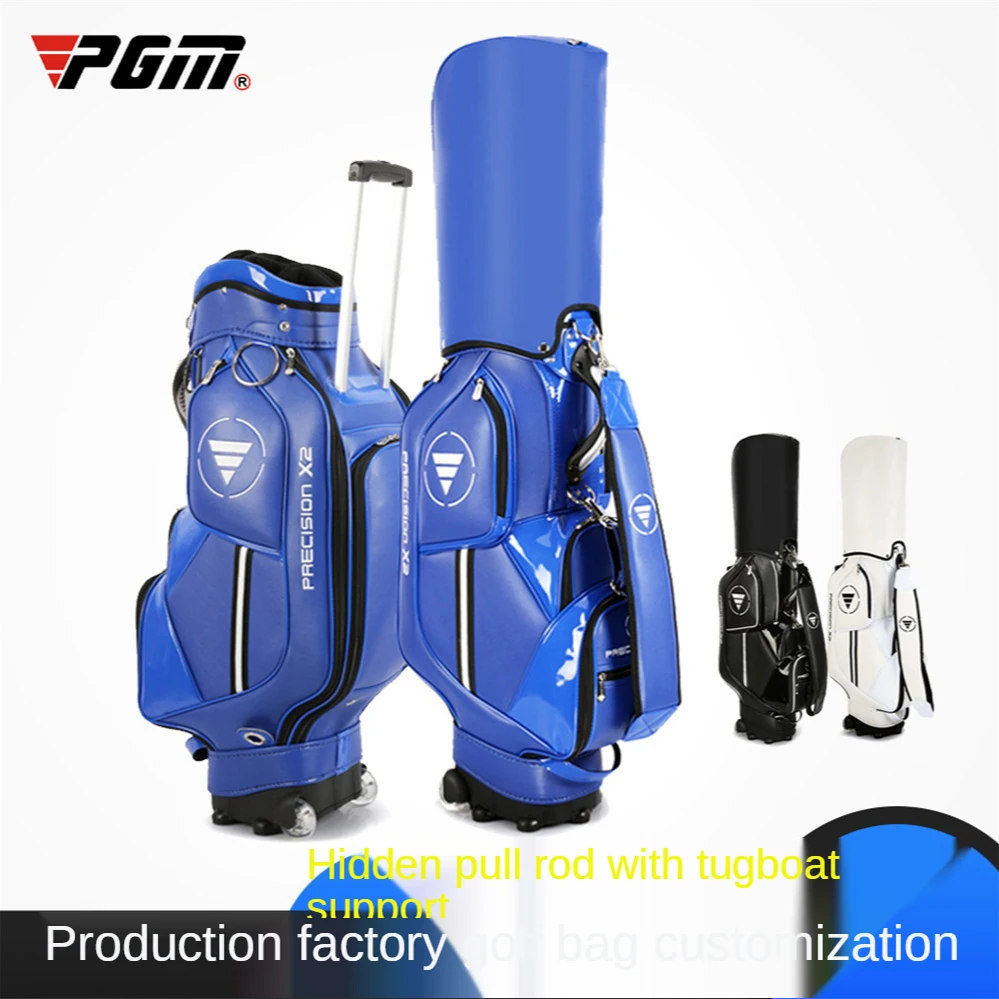 

New Clubs Golf Bag Waterproof Nylon Fabric Golf Bag Men's And Women's Trolley Bag Tug And Pulley Cue Bag Portable Black