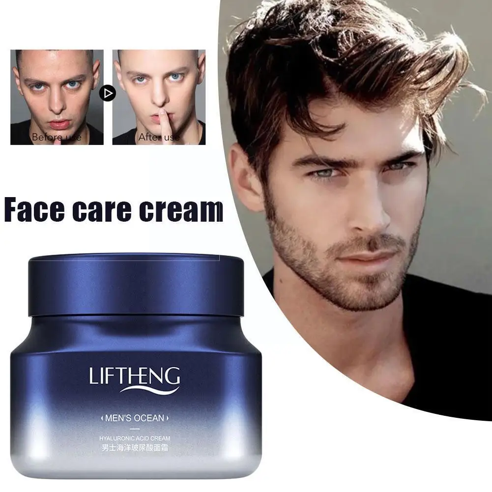 

50g Men's Hyaluronic Acid Cream Anti-Aging Shrink Pores Hydrating Deep skin Cream Whitening Moisturizing Firming Mens R0V5