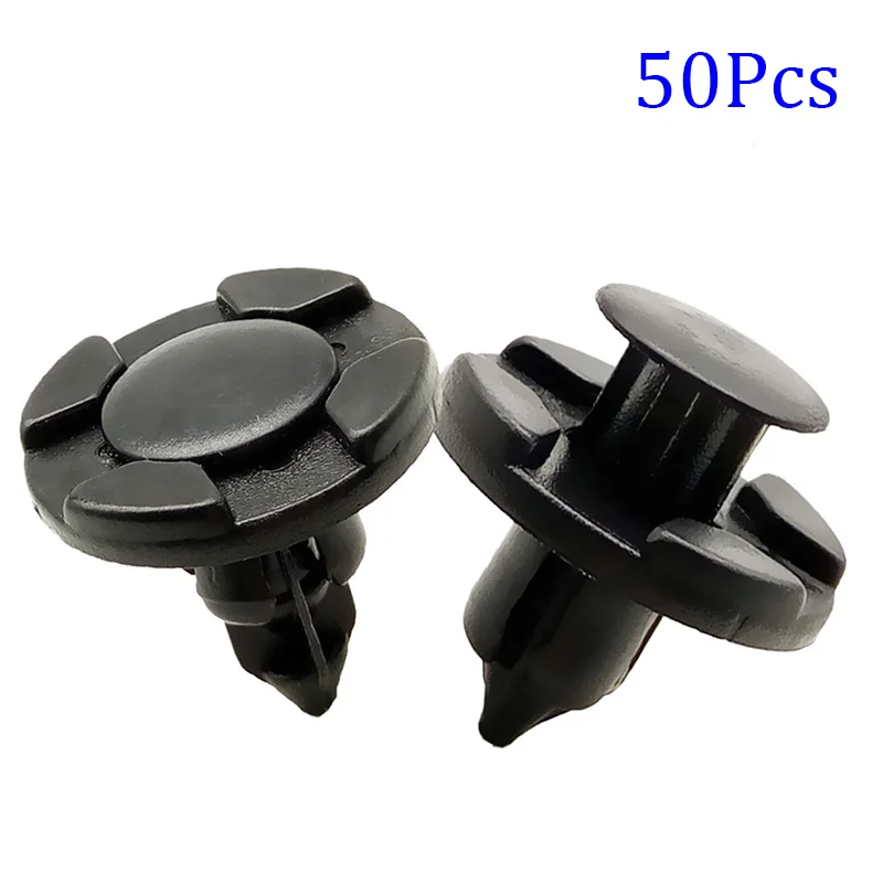 

50pcs Universal Auto Fasteners Rivets Clips 8mm Hole Plastic Car Fastener Clips Interior Bumper Fender Fixing Clips Cover