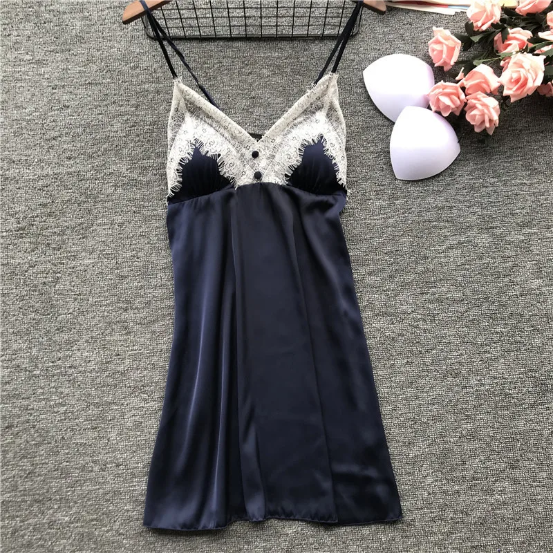 Ночная рубашка с v образным вырезом женское летнее платье без рукавов ночная на