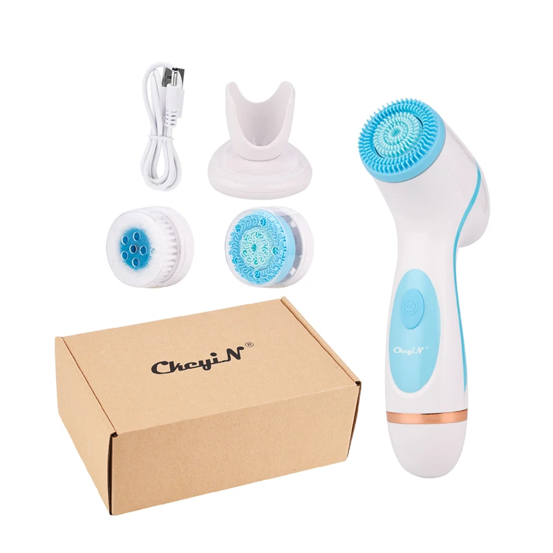 

3 In 1 Electric Facial Cleansing Brush Silicone Rotating Face Brush Deep Cleaning Skin Exfoliation Waterproof Facial Massager 50