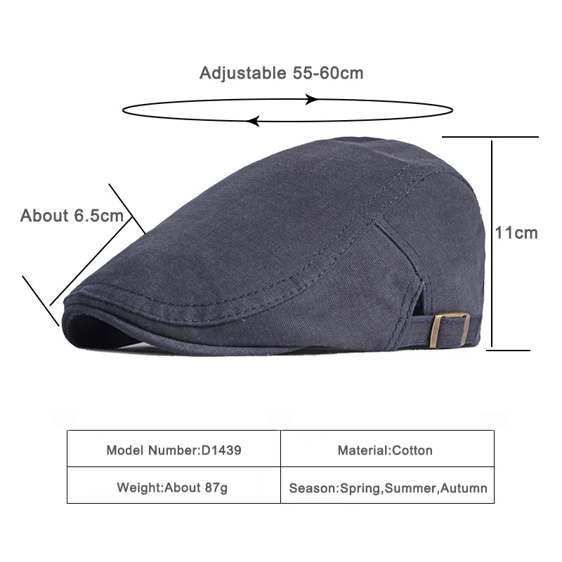 

2021 Casual Cotton Beret Hat For Men Solid Color Flat Brim Peaked Cap Women Spring Summer Herringbone Newsboy Cap Adjustable