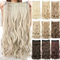 soowee curly synthetic hair pieces dirty blonde clip in one piece hair extensions hair accessories for women