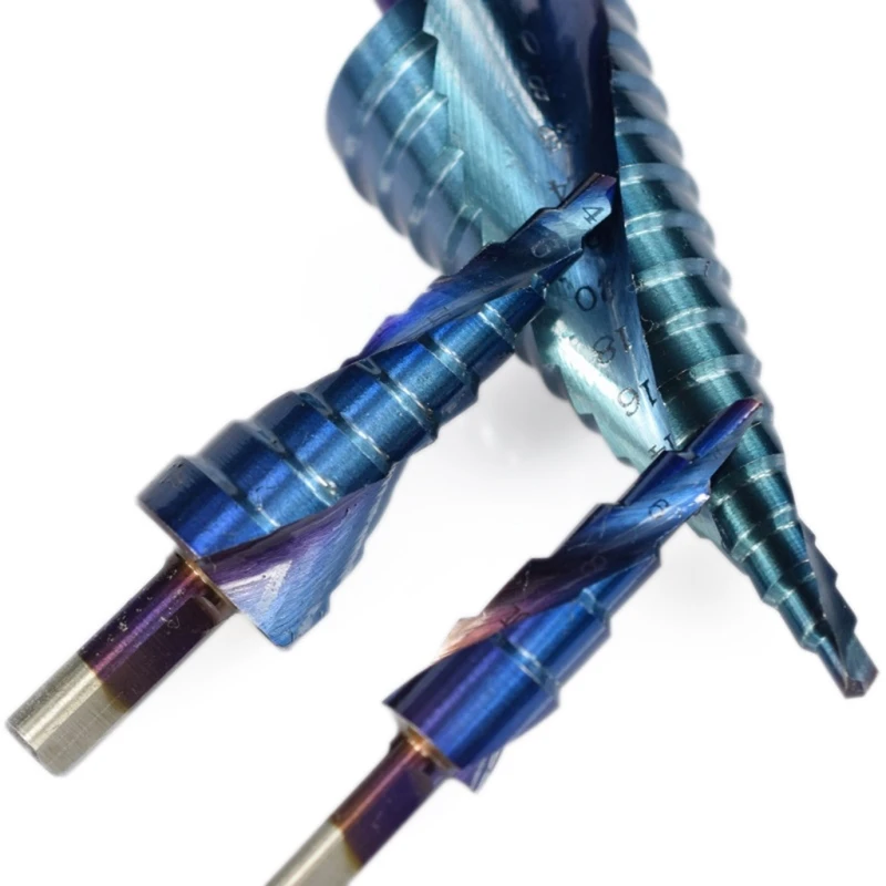 

3pcs/set HSS Nano Blue Coated Step Drill Bit Wood Hole Cutter Step Cone Drill