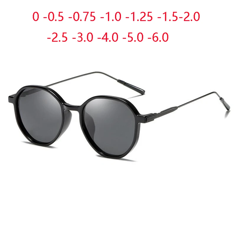 

Солнцезащитные очки с диоптриями для мужчин и женщин, винтажные Поляризационные солнечные аксессуары овальной формы с серыми линзами при близорукости, с диоптриями 0-0,5-0,75 до-4,0