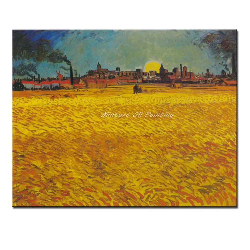 

Wheat Field Near Arles Of Vincent Van Gogh Hand Painted Reproduction Oil Painting On Canvas Wall Art Picture For Home Decoration