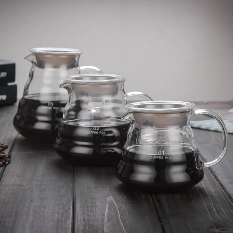 

Pour Over Coffee Dripper Brew Heat Resistant High Borosilicate Glass Coffee Maker Come Coffee Server with Lid