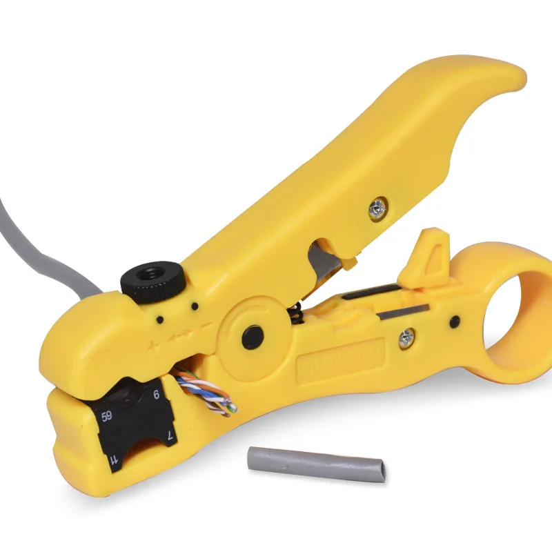 

Network Cable Stripper Cutter Stripping Pliers Tool Flat or Round UTP Cat5 Cat6 Wire Coax Coaxial Stripping Tool