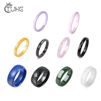 10pcsset colorful ceramic rings for women men smooth cut surface ceramic jewelry male fashion wedding ring wholesale ring set