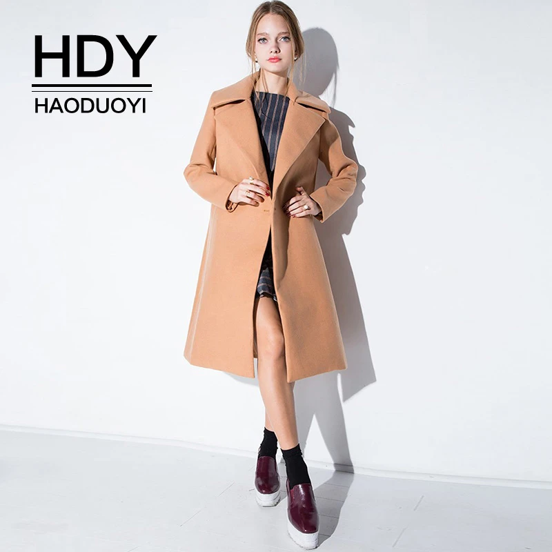 HDY Haoduoyi 2019 модные женские туфли простой костюм пальто с отворотами стильный и