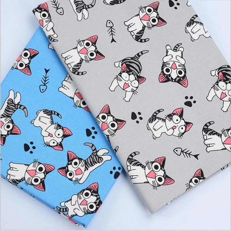 

Kitten printed cotton canvas fabric backpack tablecloth sofa cover shopping bag DIY sewing fabric by the yard