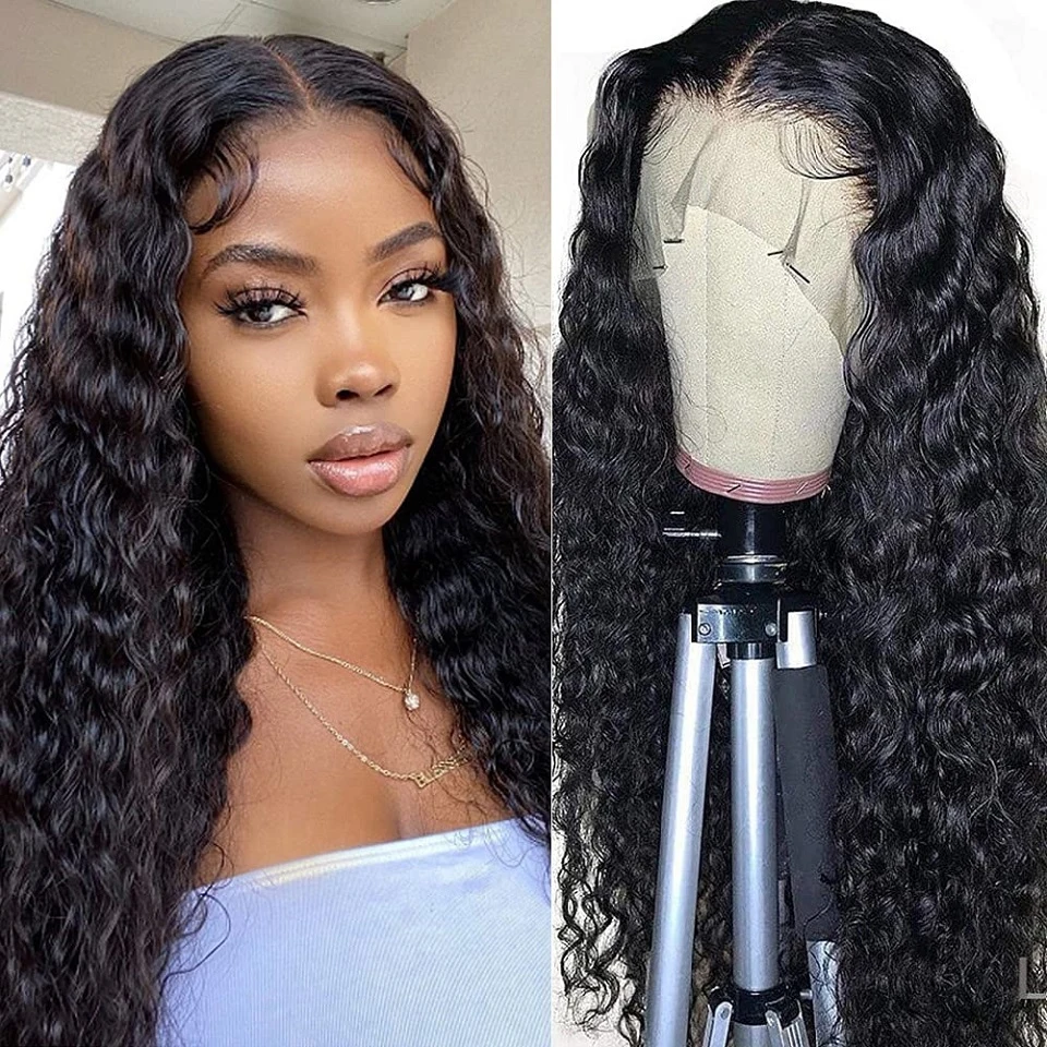 Lace Front Wigs Human Hair Water Wave 13x4 Human Hair Curly Wigs Deep Wave Lace Frontal Wigs Brazilian Virgin Wet And Wavy Wigs