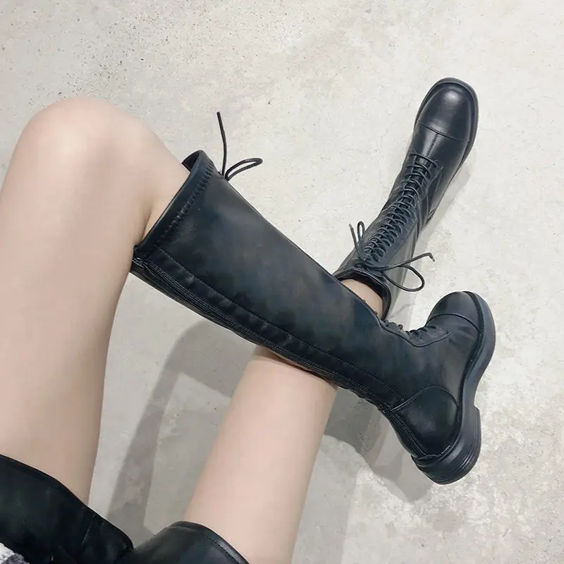 

Sexy High Boots Knee-high Pu Boots for Women Fashion Shoes 2021 Autumn Winter Booties Female Thigh High Boots Flat Women Shoes