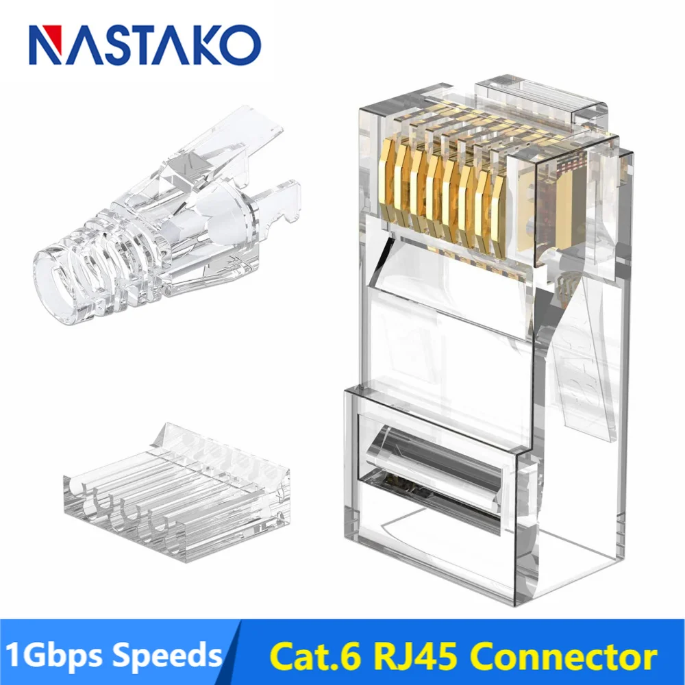 50/100 шт. Cat6 RJ45 разъем Cat5e вилки сетевой кабель штекер 8P8C CAT6 Модульные с 6 5 мм шапки |