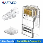 50100 шт. Cat6 RJ45 разъем Cat5e RJ45 вилки сетевой кабель штекер 8P8C сетевой CAT6 Модульные вилки разъем с 6,5 мм RJ45 шапки