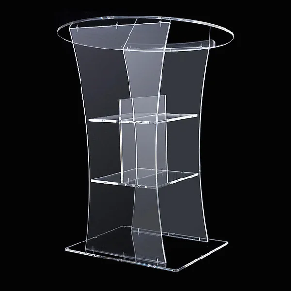 

Clear rostrum led bar speaker pulpit podium table furniture crystal pmma acrylic plexiglass lectern logo customize plexiglass