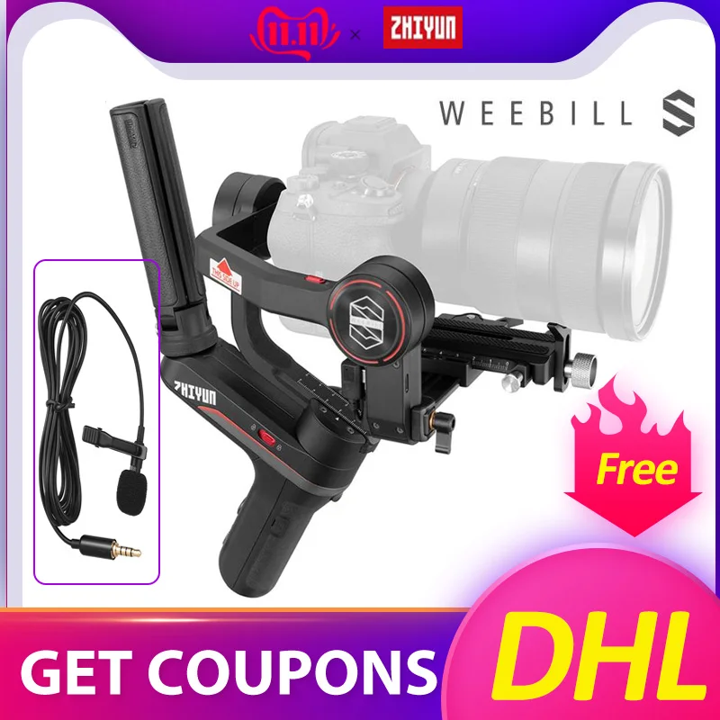 Zhiyun Weebill S/лабораторный кран с 3-осевому гидростабилизатору Камера стабилизатор для sony A7M3 A6500 Panasonic GH4 GH5 беззеркальных цифровых зеркальных VS Ronin Sc кран 2