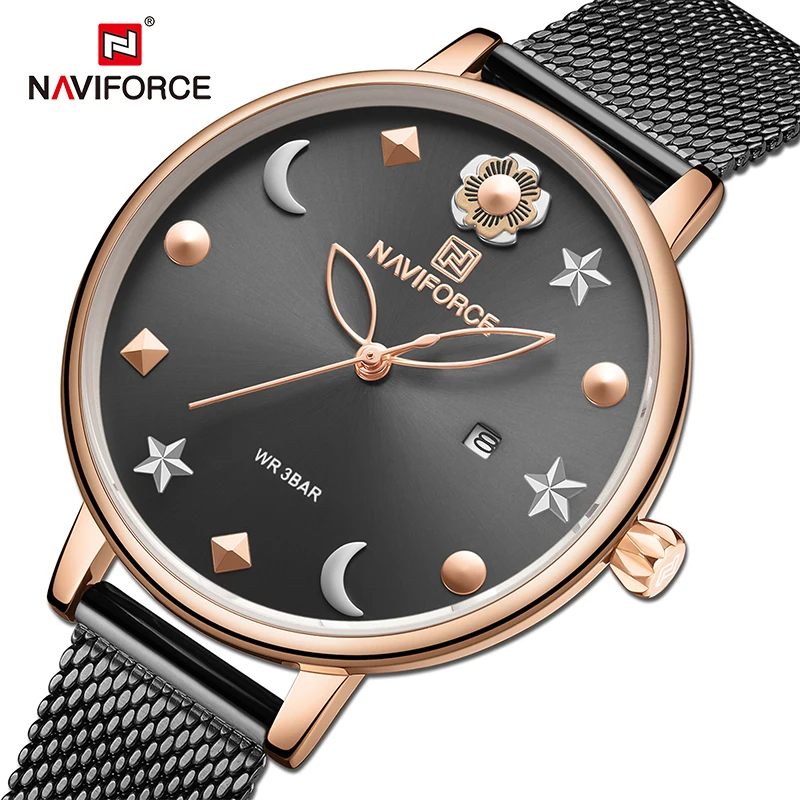 Топ люксовый бренд NAVIFORCE женские часы Дата водонепроницаемые модные креативные