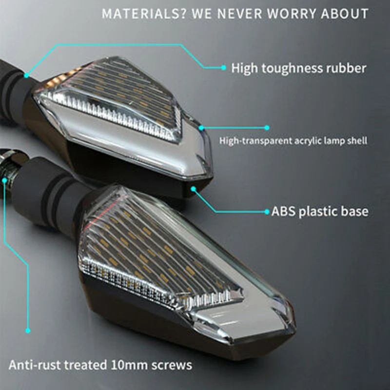 

NEW-Motorcycle Turn Signal Lights, Universal Led Daytime Running Lights for Honda Kawasaki Yamaha Suzuki