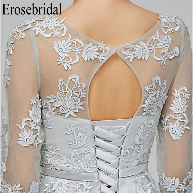 Erosebridal Длинное Элегантное вечернее платье вечерние серые вечерние платья с шнуровкой сзади robe soiree