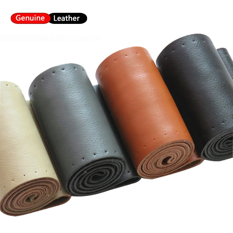 

Мягкая дышащая оплетка для руля из натуральной кожи, высококачественные оплетки для автомобильного руля, универсальные чехлы для руля 15 дю...