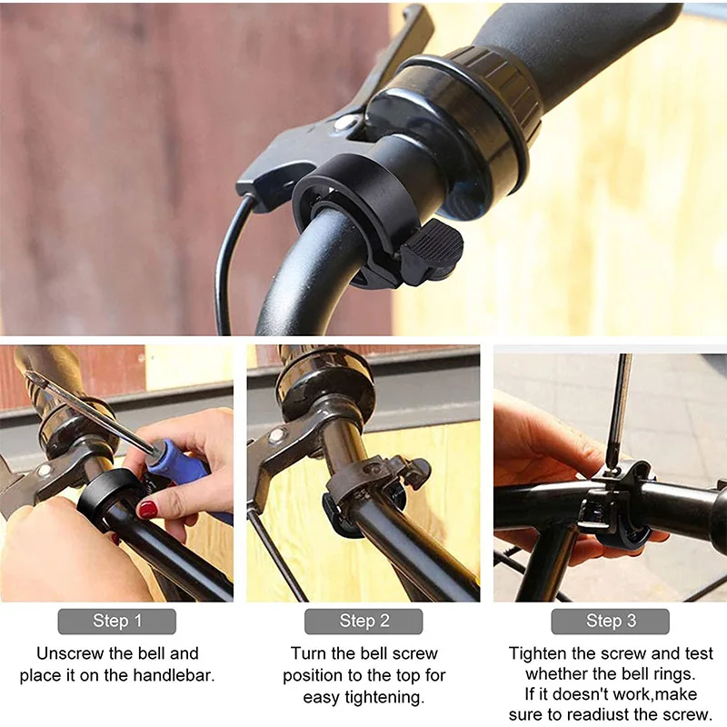 

Bicycle Bell Loud Crisp and Clear Bike Bell Invisible Bell Design for Road Bikes and Mountain Bikes for 22-24mm Handlebars
