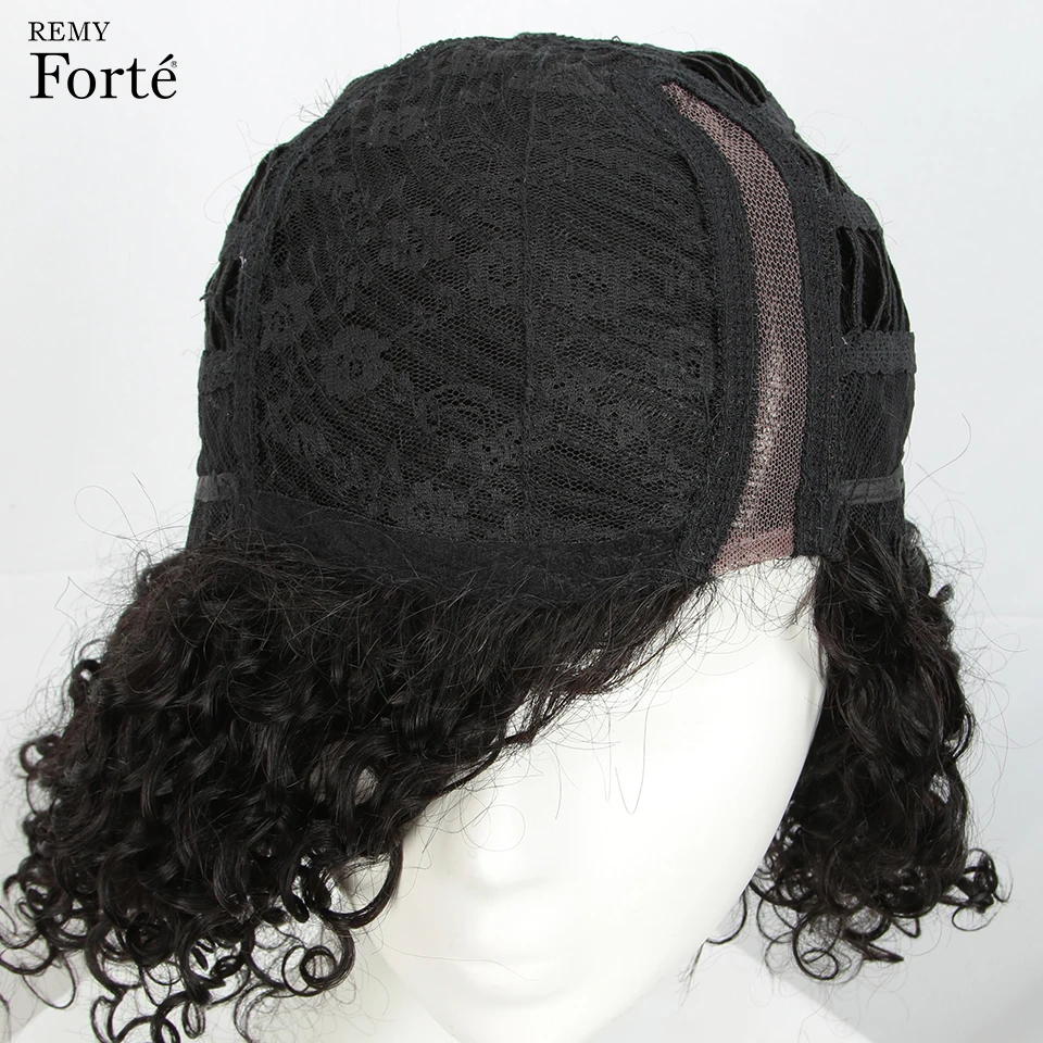 Remy Forte короткие кудрявые человеческие волосы парики Remy бразильские волосы парики u-части кружевные парики женские парики короткие Омбре кружевные парики