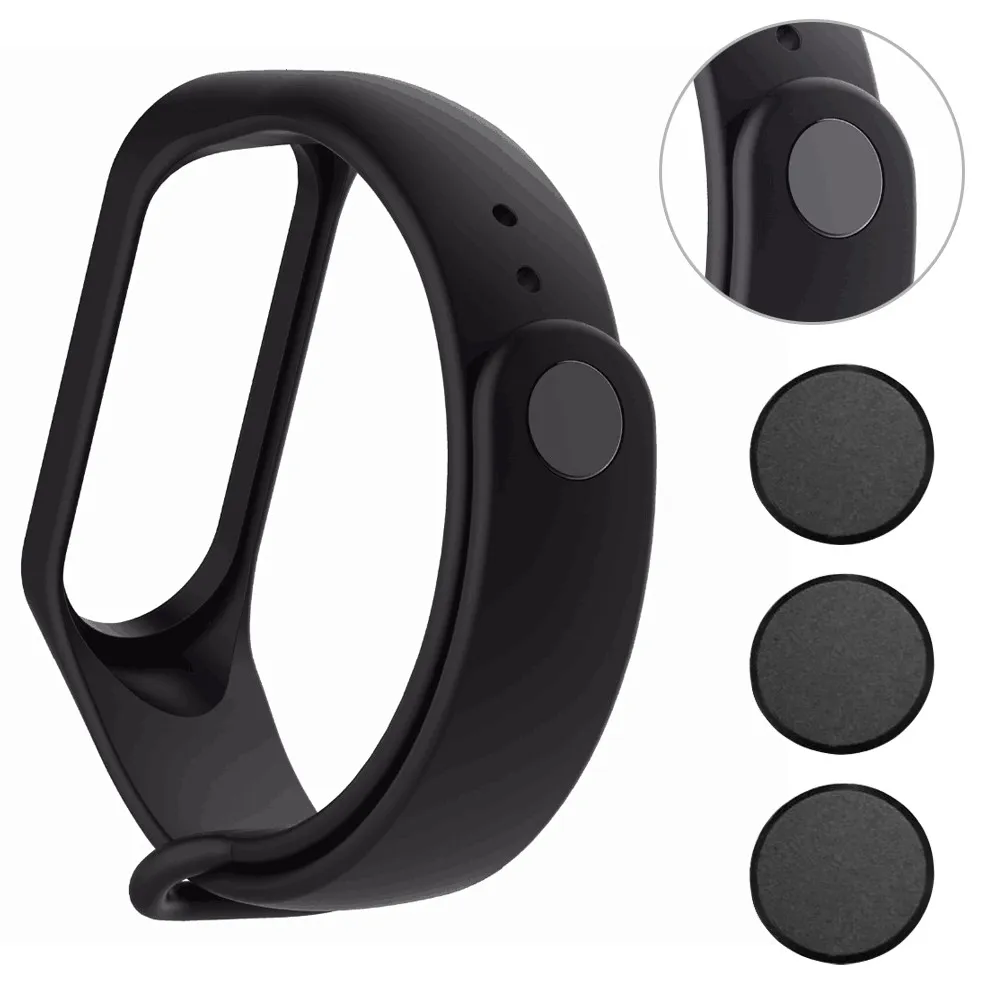 Kinganda 3 шт. черный ремешок с пряжкой для часов Xiaomi Miband модный алюминиевый сплав