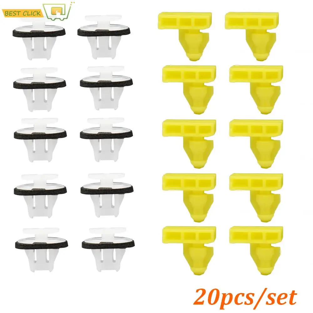 

20 Pcs Car Wheel Arch Surround Trim Clips For Nissan Juke X-Trail T31 Murano Wing Moulding Car Rivets 76882-JG10A 76847-JG00A