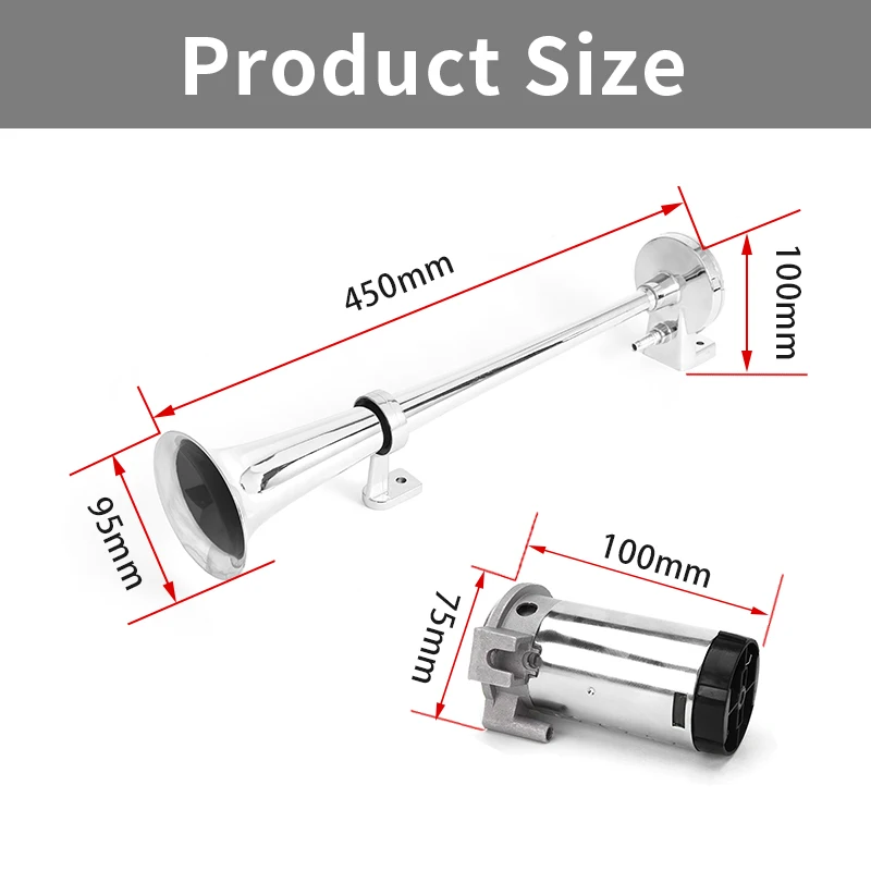 Автомобильный воздушный клаксон супергромкий компрессор с одной трубой полный