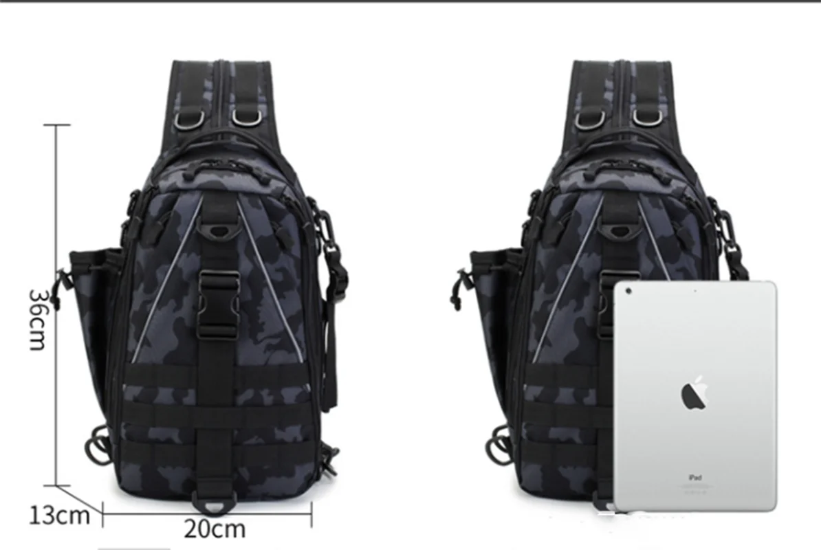 

Fishing Tackle Storage Bag Outdoor Shoulder Backpack Cross Body Sling Bag