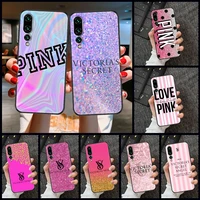 vs fashion pinks brand phone case for huawei p mate p10 p20 p30 p40 10 20 smart z pro lite 2019 black tpu back soft bumper