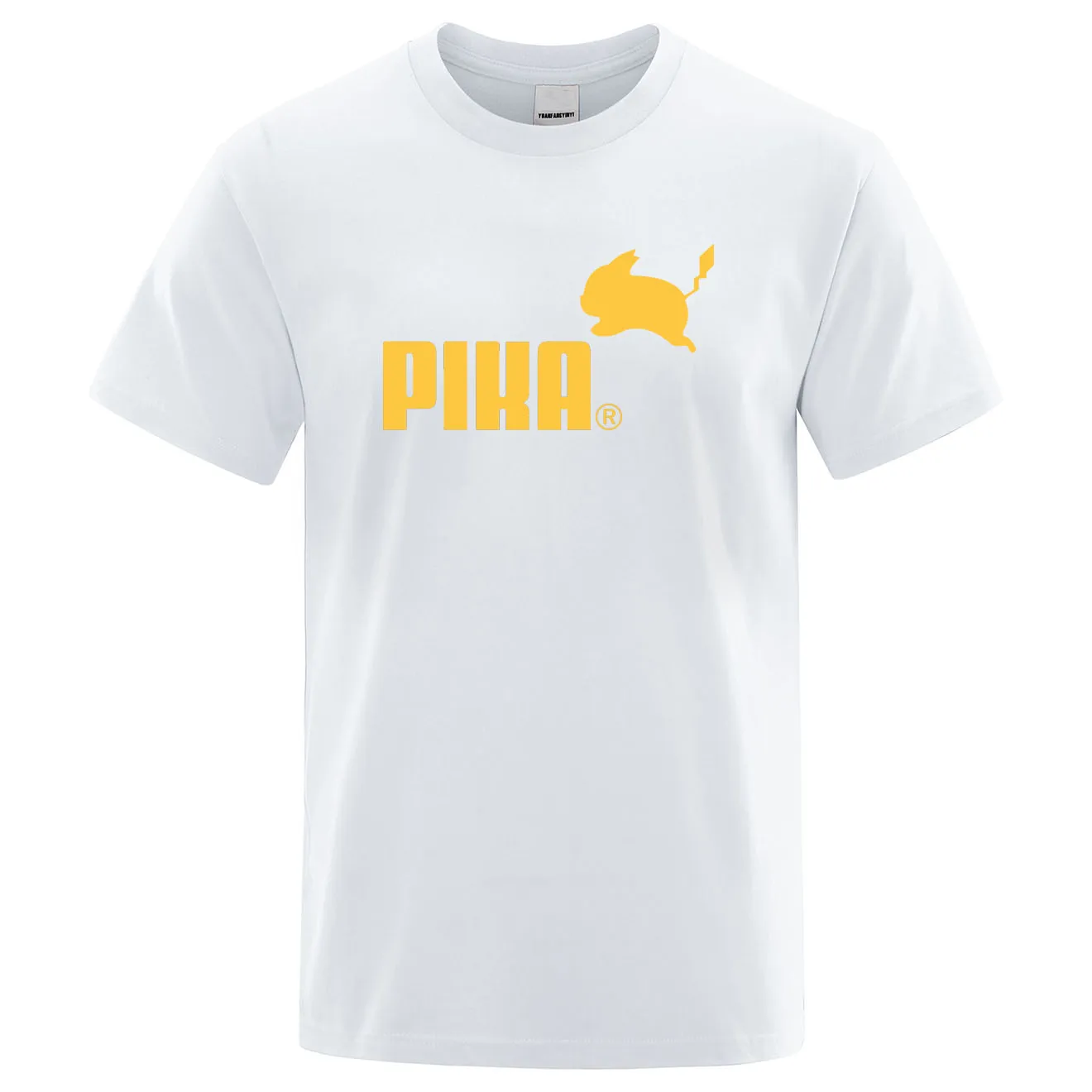 Летняя новая футболка Pika, мужские футболки с японским Аниме Покемон, футболки с Пикачу для мальчиков, хлопковая футболка с коротким рукавом, мужские повседневные футболки, топы - Цвет: white 3
